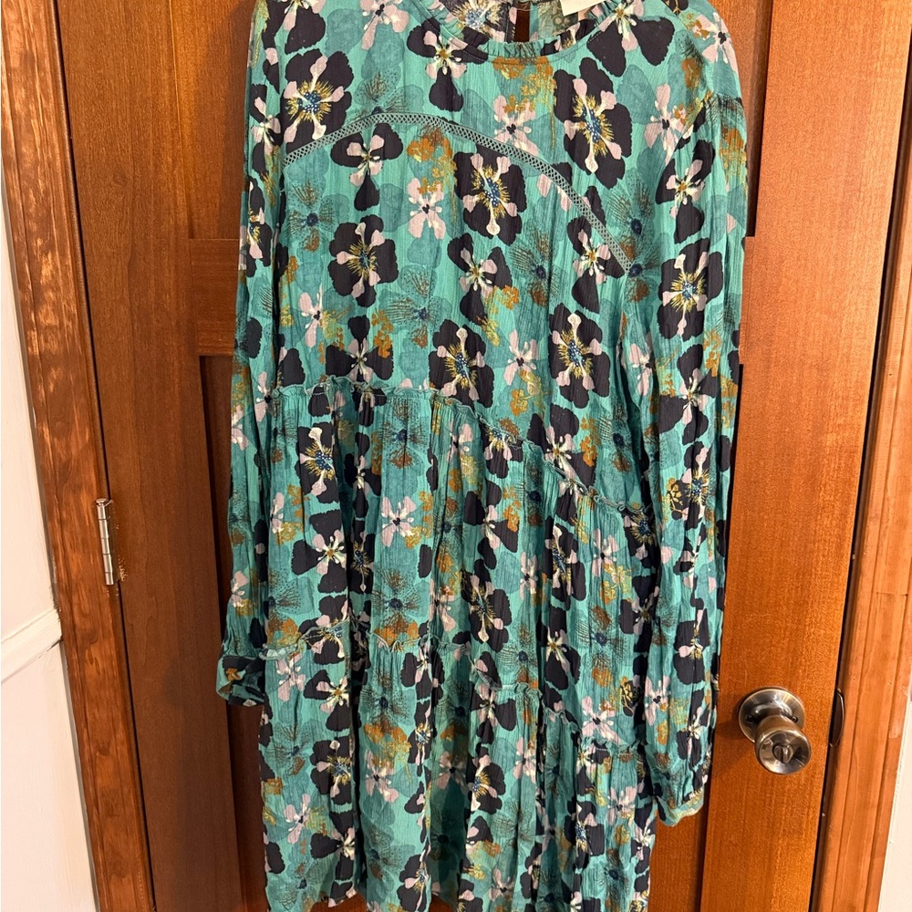 Knox Rose Teal and Black Floral Dress